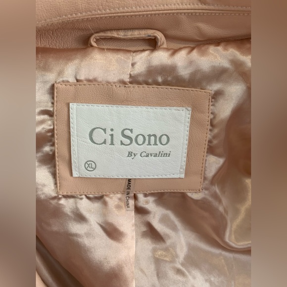 Faux Leather pink biker style jacket - Picture 4 of 6